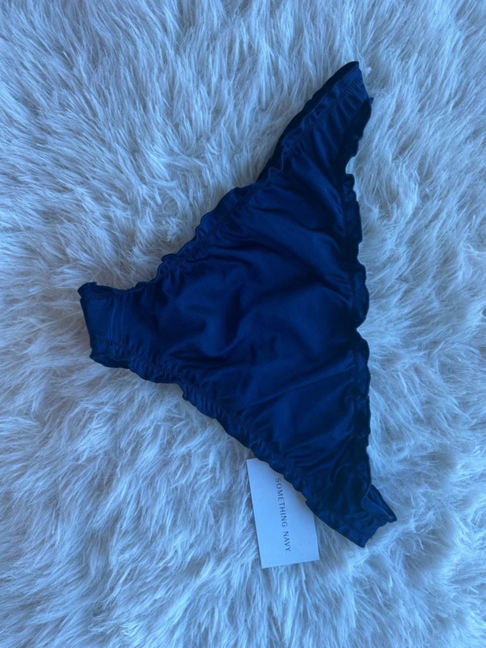 Something Navy Peony Navy Ruffle Trim Bikini Bottom M - Picture 6 of 12